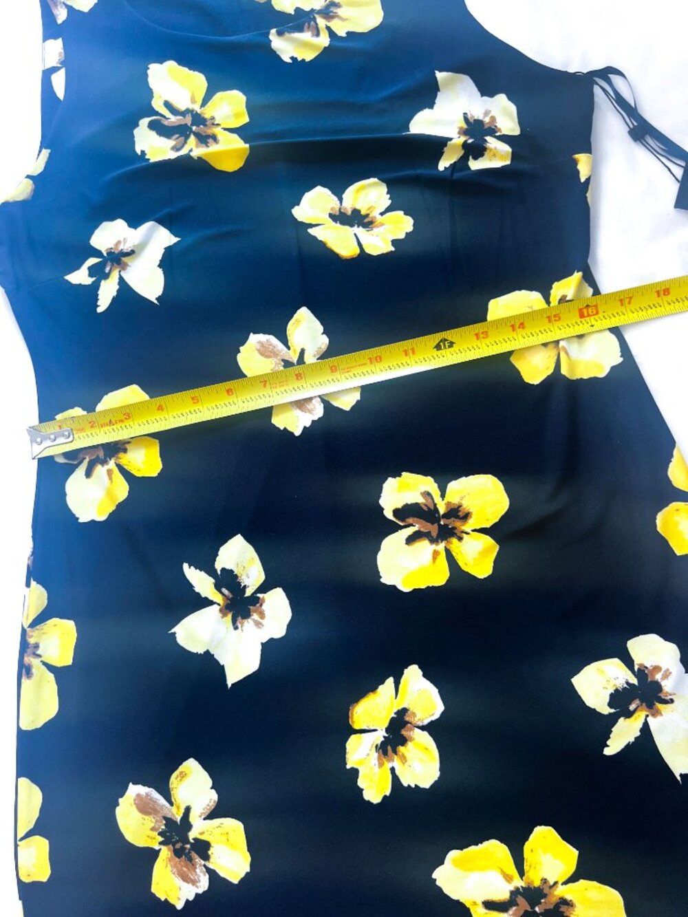 Tommy Hilfiger Floral Shift Dress- Women-10-Sky Captain Dark Navy Yellow-NWT - Picture 9 of 11